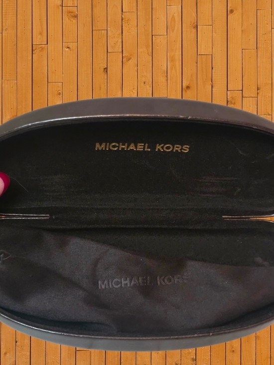 Michael Kors Accessories - Michael Kors Eyeglass Case Dark Brown Hard Shell Sunglasses Case Logo Leather